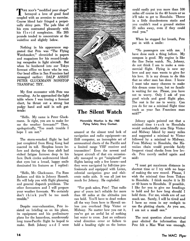 The Silent Watch, by Lt Col Russell C Jackson, The MAC FLYER, MILITARY AIRLIFT COMMAND, May 1966, p. 14